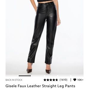 NWT Dynamite Gisele Faux Leather Straight Leg Pant Size 6